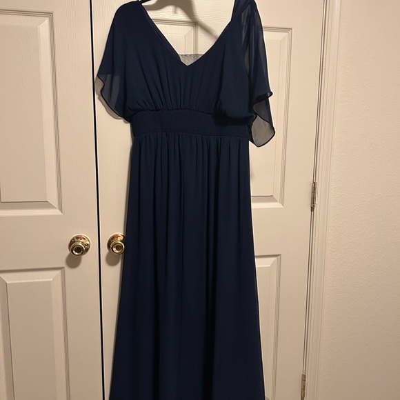 Elegant Navy Blue Maxi Dress - Picture 1 of 7